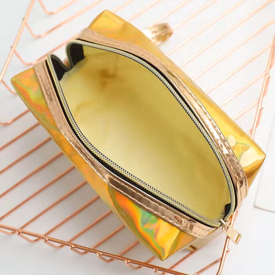 Bolsa de cosméticos de maquiagem de couro à prova d'água, bolsa de cosméticos com logotipo personalizado de fábrica para viagens, bolsa de cosméticos de viagem promocional