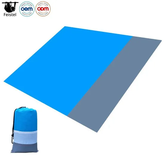 Personalizado Eco RPET Dobrável Verde Brilhante À Prova D 'Água Praia Acampamento Piquenique Esportes Viagens Caminhadas Tapete Cobertor para Usos Múltiplos