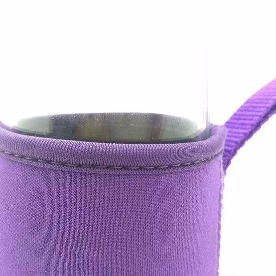 Luva refrigeradora de garrafa de água de vidro com isolamento de neoprene personalizado por atacado
